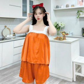 Đồ bộ quần đùi áo dây màu trơn - DBO2144