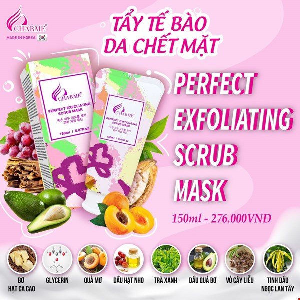 Shop sỉ tẩy Tế Bào Chết Da Mặt Charme Perfect Exfoliating Scrub Mask Shop sỉ tẩy Tế Bào Chết Da Mặt Charme Perfect Exfoliating Scrub Mask