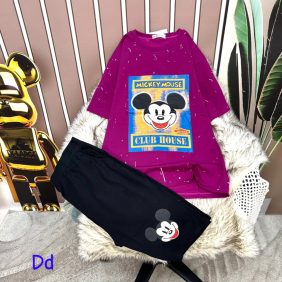 Đồ bộ quần ngố đen áo tay ngắn in hình chuột mickey - DBO2648