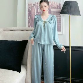 Đồ bộ pijama quần dài áo tay dài màu trơn - DBO2653