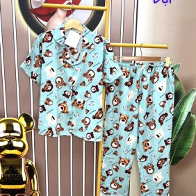 Đồ bộ quần dài pijama áo tay ngắn họa tiết - DBO2780