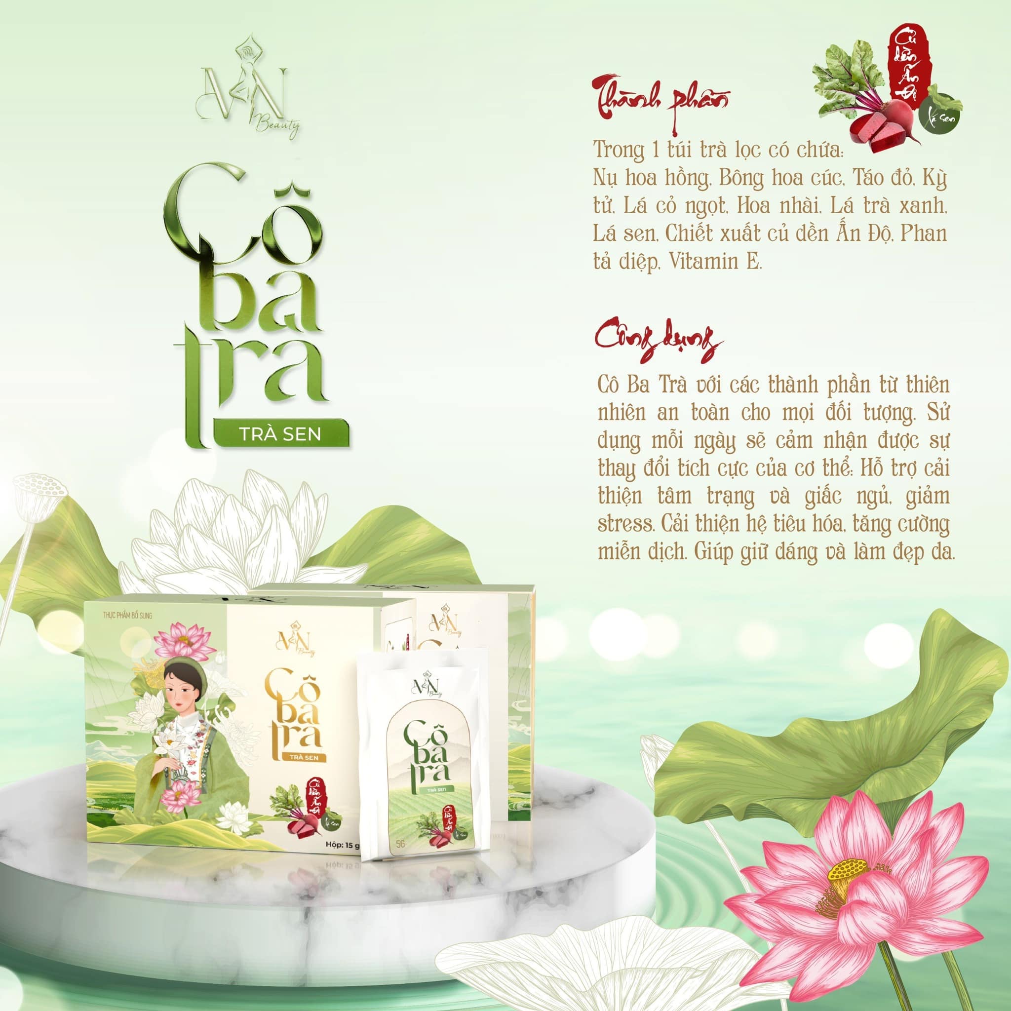 Trà Sen Cô Ba Trà TN Mỹ Phẩm Đông Anh Collagen X3 Trà Sen Cô Ba Trà TN Mỹ Phẩm Đông Anh Collagen X3