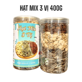Hạt Mix 3 Vị (Hướng dương - Hạt dưa - Hạt bí) Thơm Ngon 400g Hộp - 8936208930790
