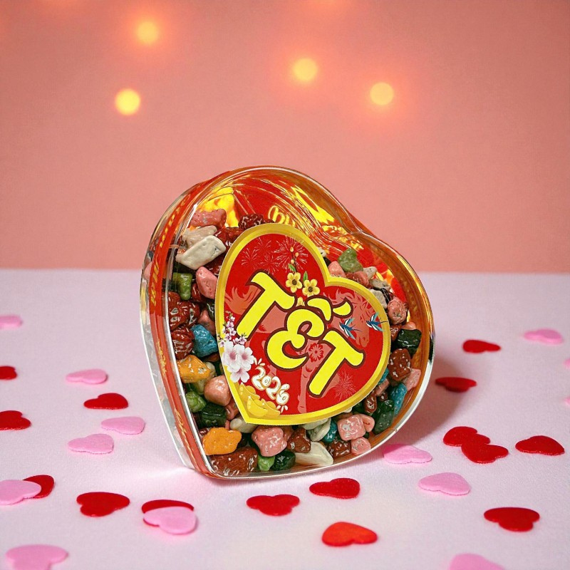 Mua sỉ kẹo Sỏi Đá Socola Hộp Trái Tim 350g Hộp Quà Tết 2026 Mua sỉ kẹo Sỏi Đá Socola Hộp Trái Tim 350g Hộp Quà Tết 2026