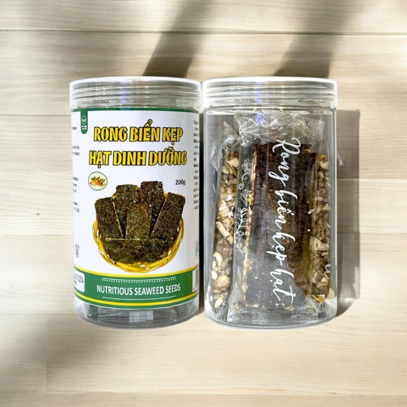 Rong Biển Kẹp Hạt Dinh Dưỡng Thơm Ngon 200g Hộp Rong Biển Kẹp Hạt Dinh Dưỡng Thơm Ngon 200g Hộp