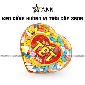 Kẹo Ngũ Sắc Trái Cây - Kẹo Cứng Hộp Trái Tim 350g Hộp Quà Tết 2026 - 8936208934057