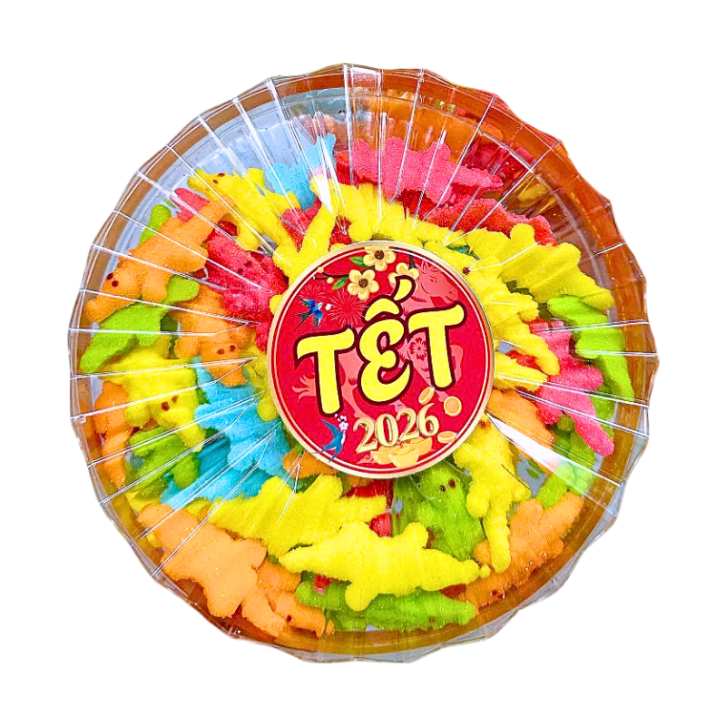 Nguồn sỉ hộp Quà Tết Kẹo Dẻo Cá Sấu 300g - Hộp Sun Khía Nguồn sỉ hộp Quà Tết Kẹo Dẻo Cá Sấu 300g - Hộp Sun Khía