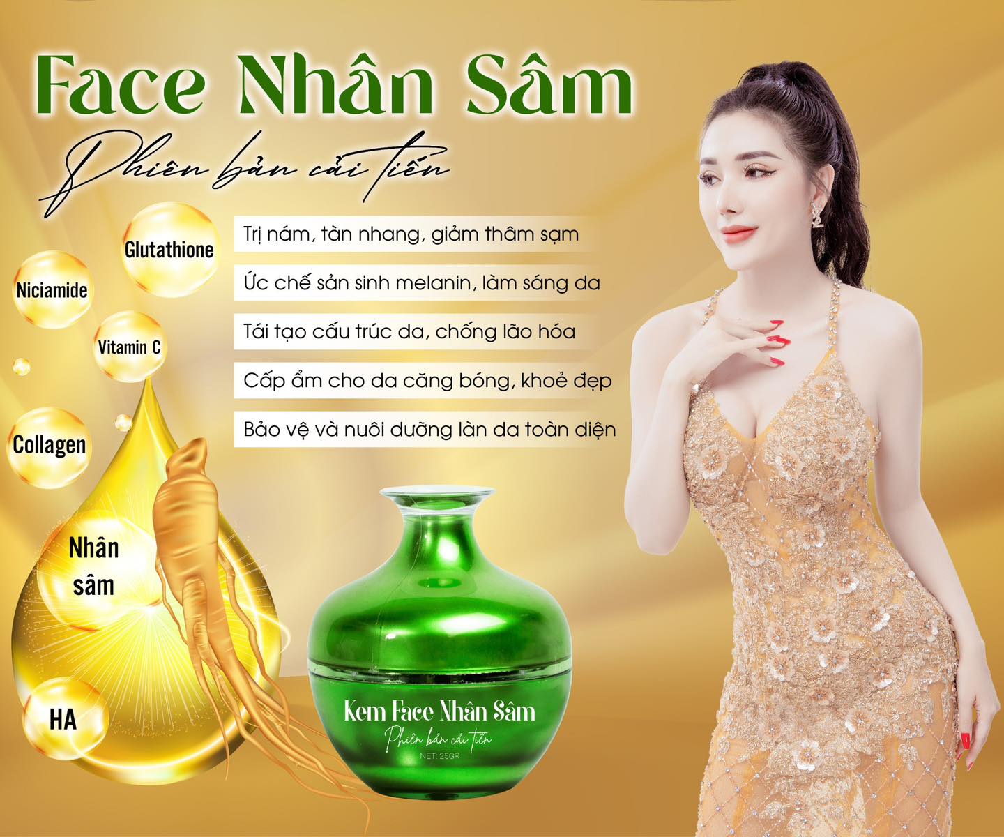 Kem Face Nhân Sâm Xanh N Collagen Phiên Bản Cải Tiến