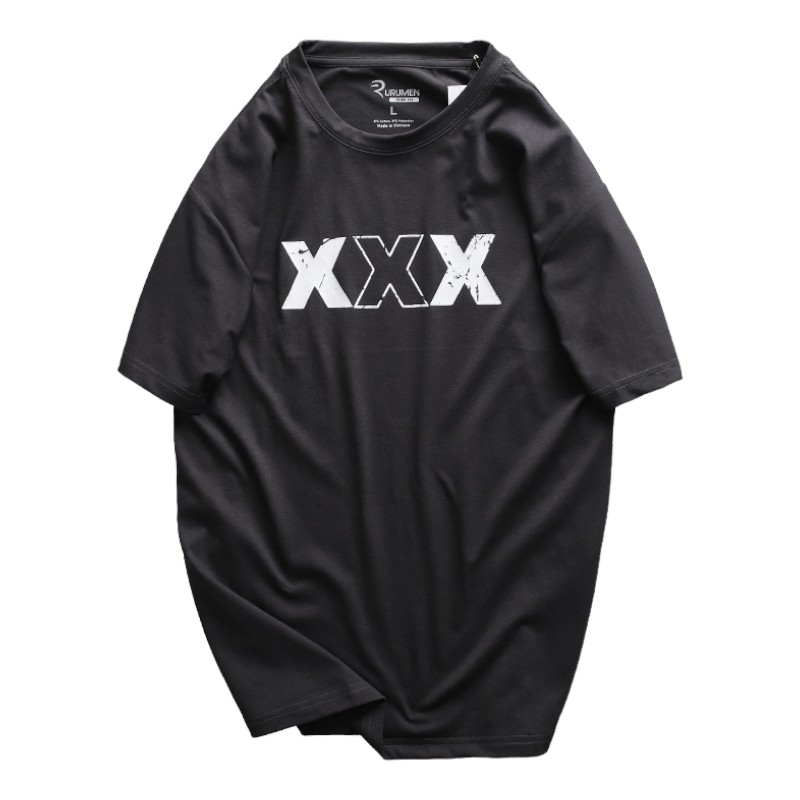 Giá sỉ áo Thun Nam Cổ Tròn Rurumen Màu Đen In Hình Chữ X Big Size Giá sỉ áo Thun Nam Cổ Tròn Rurumen Màu Đen In Hình Chữ X Big Size