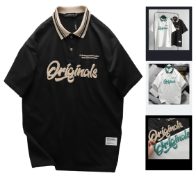 Áo Thun Nam Cổ Bẻ Oversize In Chữ Originals Big Size 110kg - AB497