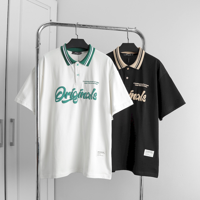 Mua sỉ áo Thun Nam Cổ Bẻ Oversize In Chữ Originals Big Size 110kg