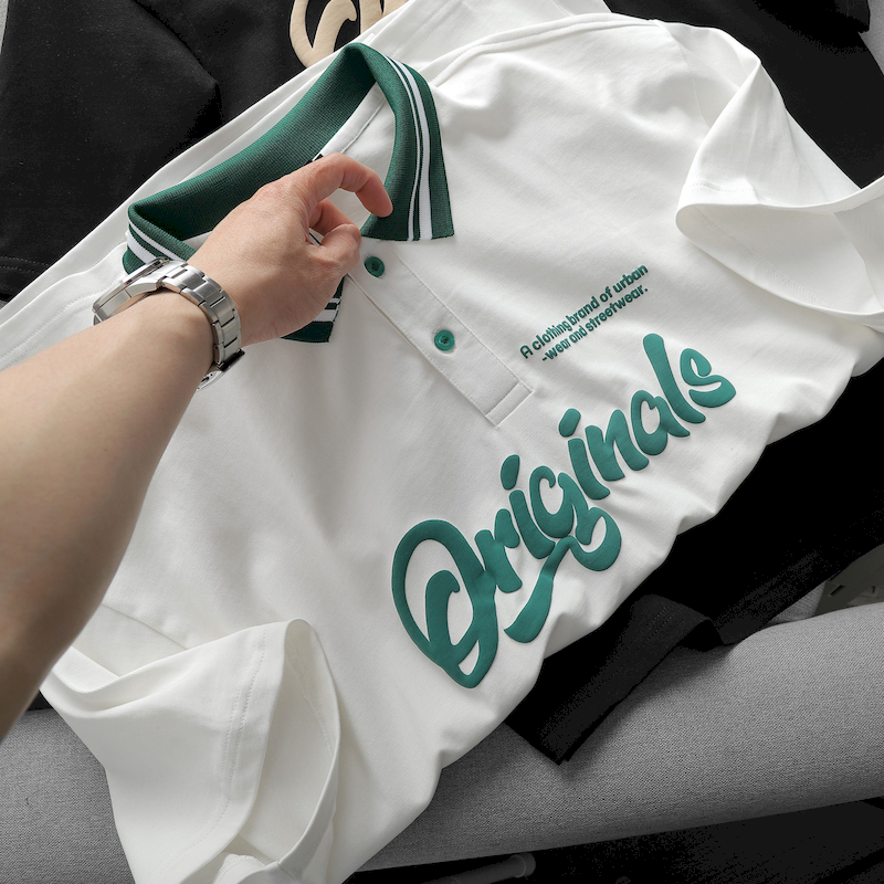 Mua sỉ áo Thun Nam Cổ Bẻ Oversize In Chữ Originals Big Size 110kg