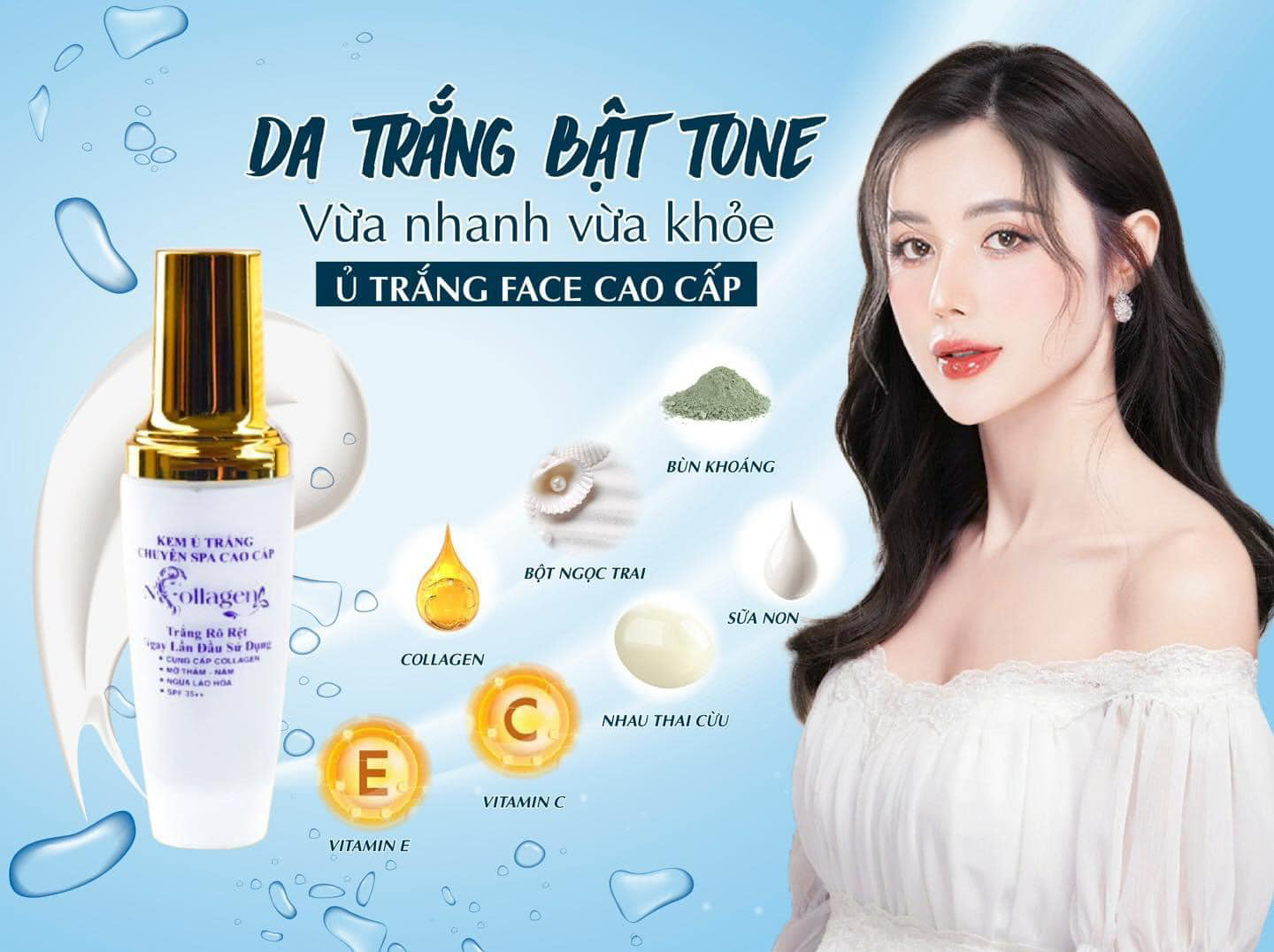 Nguồn sỉ kem Ủ Trắng Face N Collagen Chuyên Spa Cao Cấp