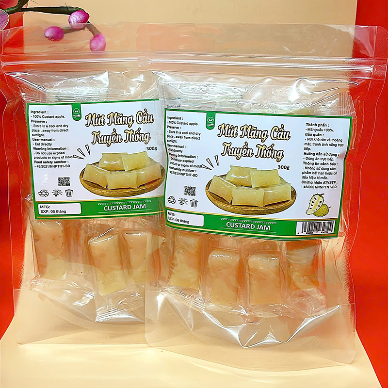 Giá sỉ mứt Mãng Cầu Truyền Thống Túi Zip 300g Giá sỉ mứt Mãng Cầu Truyền Thống Túi Zip 300g