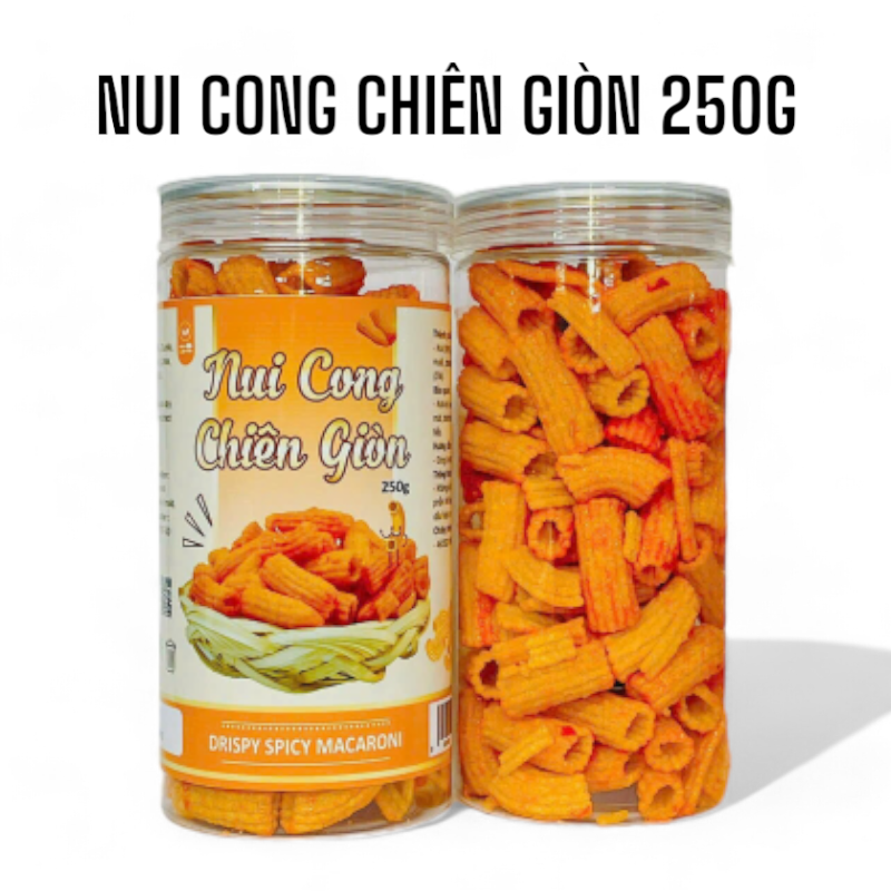 Nui Cộng Chiên Giòn Thơm Ngon 250g Hộp Nui Cộng Chiên Giòn Thơm Ngon 250g Hộp