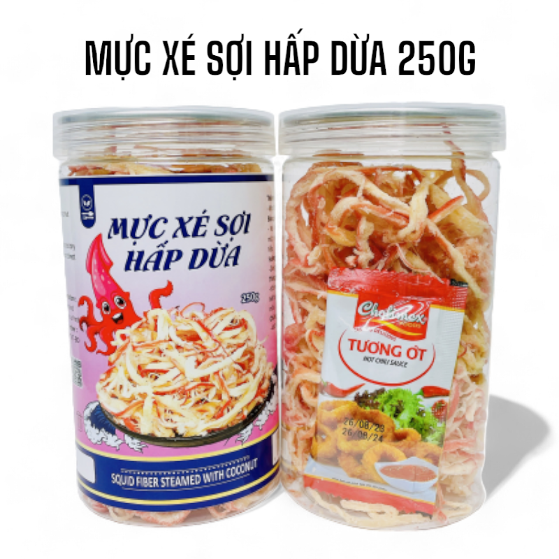 Mực Xé Sợi Hấp Dừa Thơm Ngon 250g Mực Xé Sợi Hấp Dừa Thơm Ngon 250g