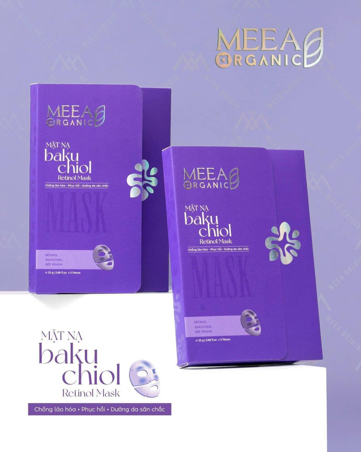 Giá sỉ mặt Nạ Thạch Collagen Meea Organic Màu Tím Bakuchiol Retinol Mask Hộp 5 Miếng Giá sỉ mặt Nạ Thạch Collagen Meea Organic Màu Tím Bakuchiol Retinol Mask Hộp 5 Miếng