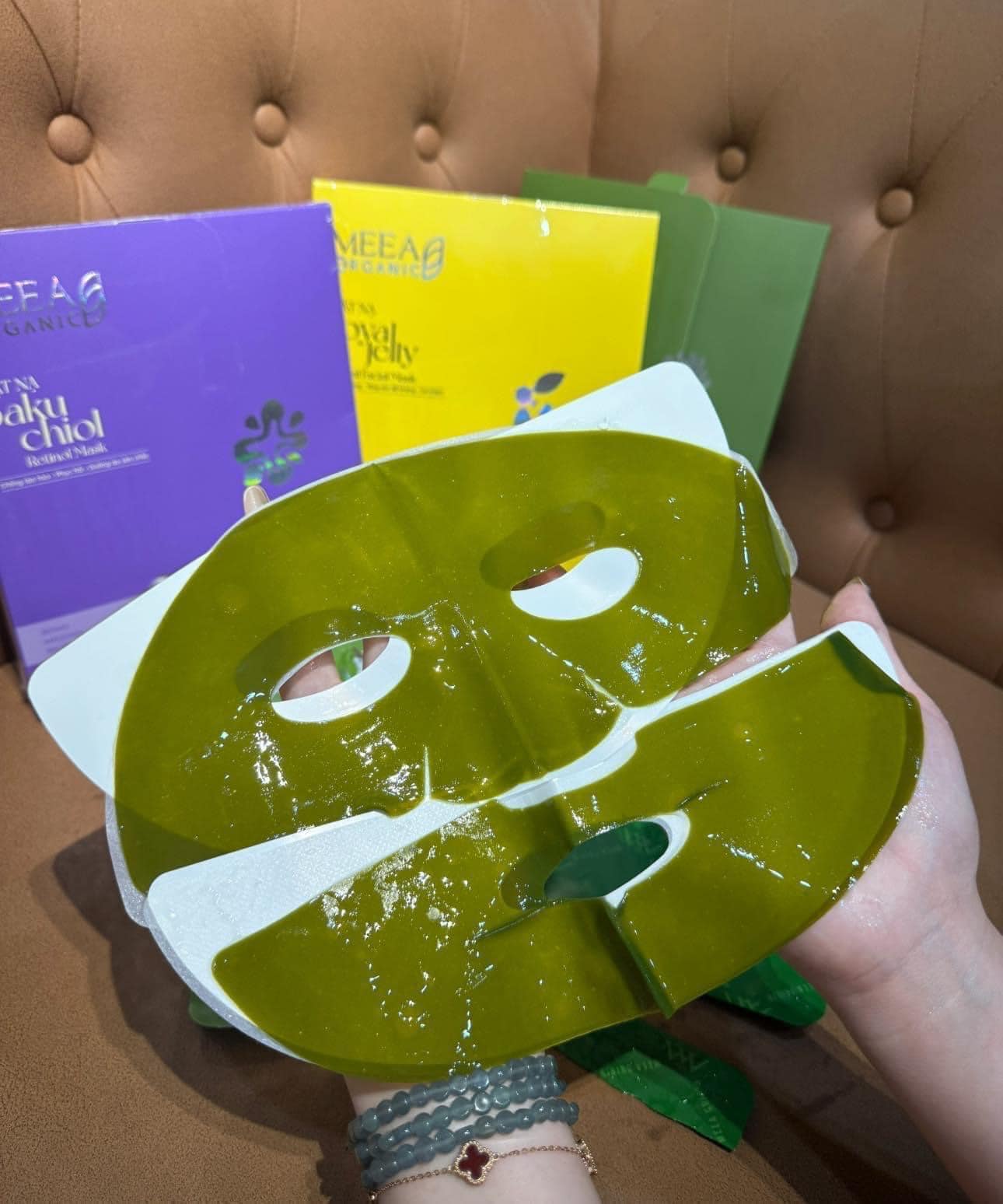 Mặt Nạ Thạch Collagen Meea Organic Màu Xanh Ngãi Cứu Mugwort Mask Hộp 5 Miếng Mặt Nạ Thạch Collagen Meea Organic Màu Xanh Ngãi Cứu Mugwort Mask Hộp 5 Miếng