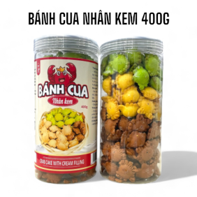 Bánh Cua Nhân Kem Mix 3 Vị Thơm Ngon 400g Hộp - 8936208935634