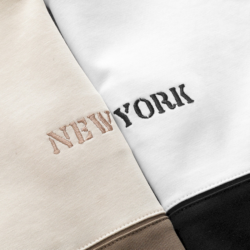 Shop sỉ áo Thun Nam Cổ Tròn Pack Horse Thêu Chữ New York Phối Hai Màu