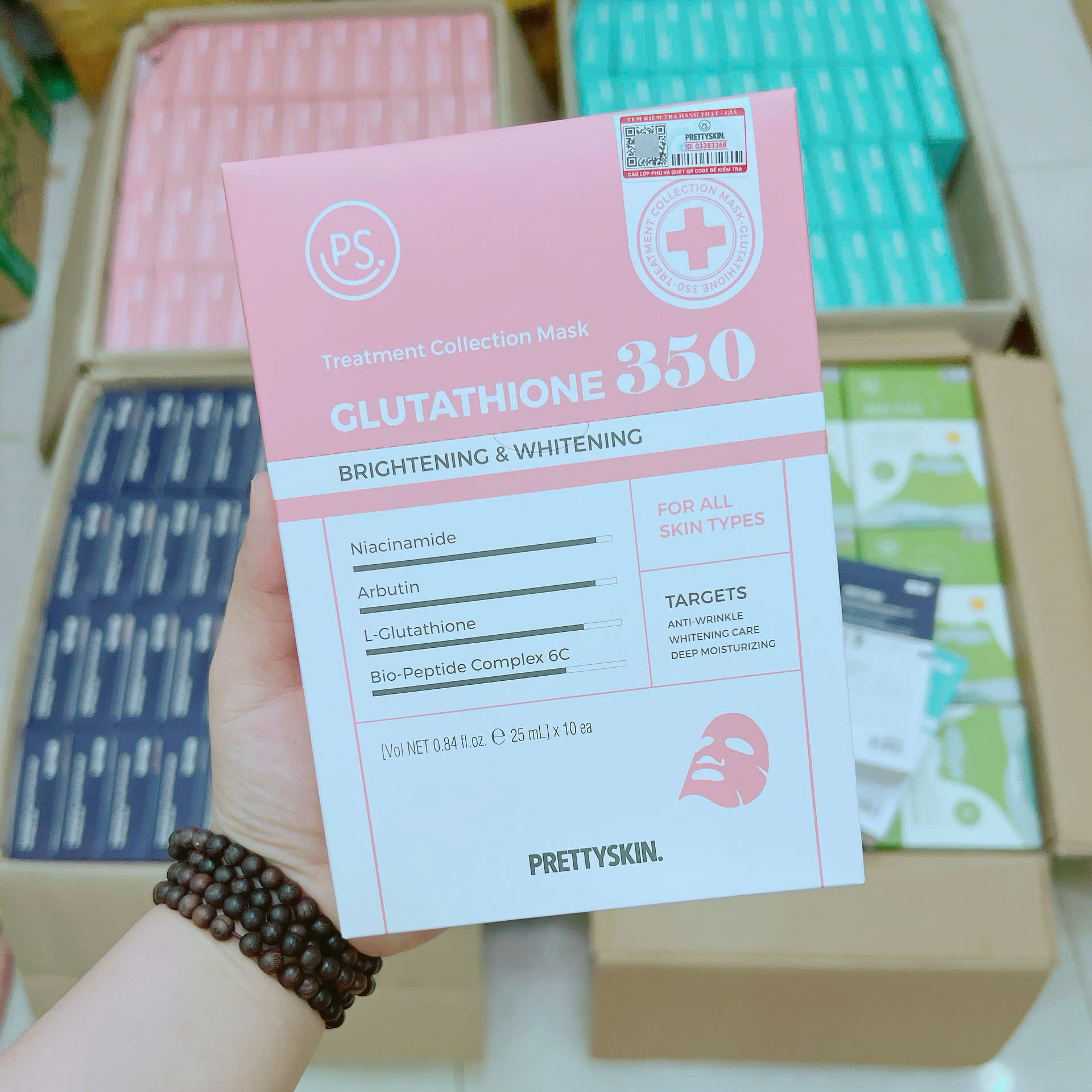 23879_z7210374817088-4bf07c60519a13037dc1eb177d777447_20251110223033.png Mặt Nạ Prettyskin Glutathione 350 Màu Hồng Dưỡng Trắng Da Hộp 10miếng - 8809733215611