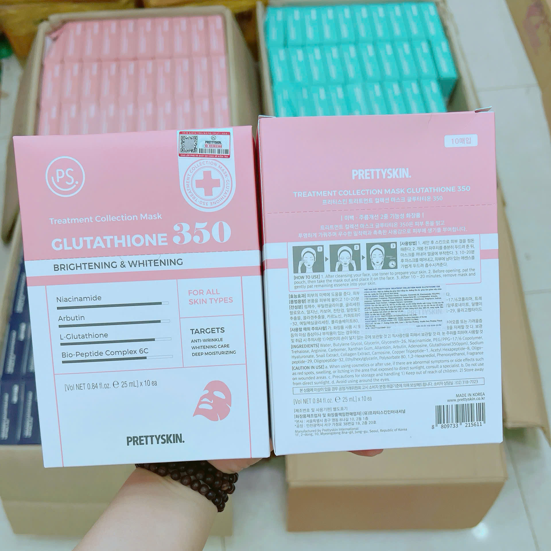 Mặt Nạ Prettyskin Glutathione 350 Màu Hồng Dưỡng Trắng Da Hộp 10miếng Mặt Nạ Prettyskin Glutathione 350 Màu Hồng Dưỡng Trắng Da Hộp 10miếng