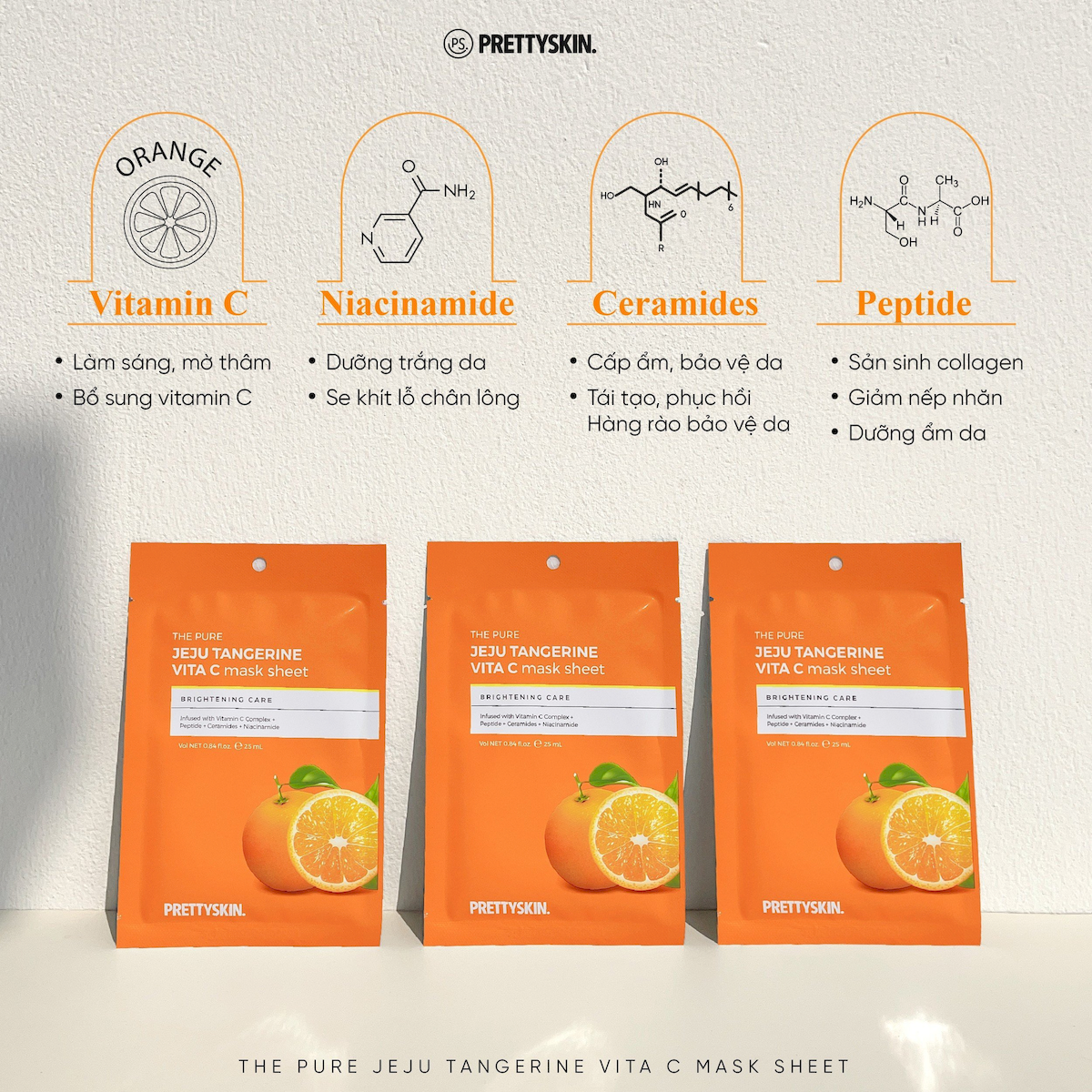 Kho sỉ mặt Nạ Vitamin C Prettyskin Jeju Tangerine Hộp 10 miếng Kho sỉ mặt Nạ Vitamin C Prettyskin Jeju Tangerine Hộp 10 miếng