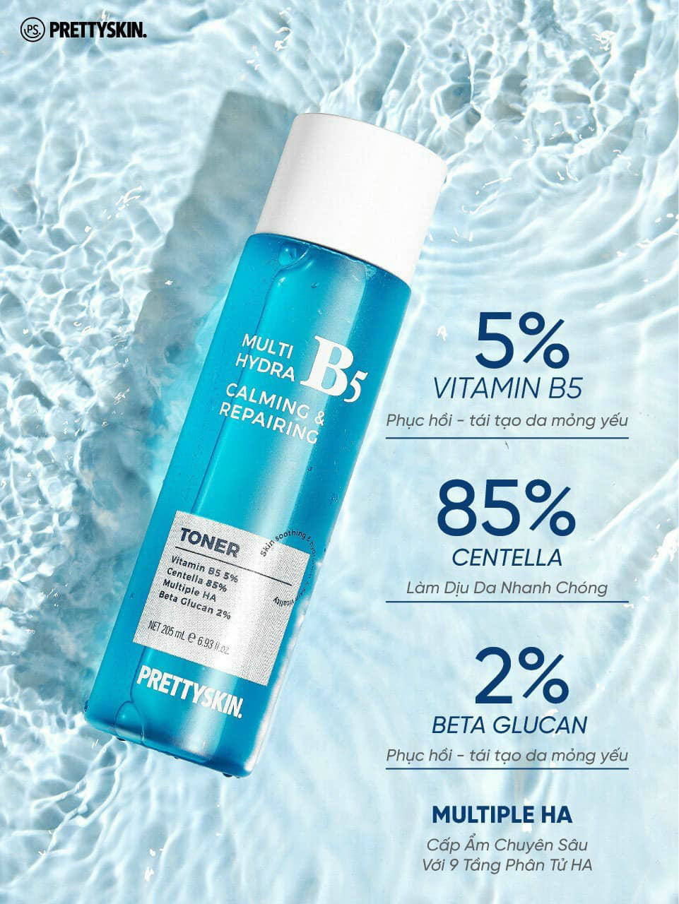 Nước Hoa Hồng Toner Prettyskin Multi Hydra B5 Phục Hồi Dưỡng Trắng Da 205ml Nước Hoa Hồng Toner Prettyskin Multi Hydra B5 Phục Hồi Dưỡng Trắng Da 205ml