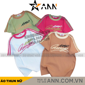 Áo thun nữ cổ tròn Baby Tee ôm body từ 35kg - 55kg in chữ keep - AG1292