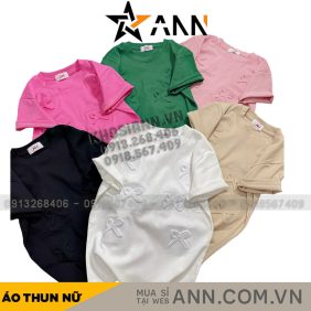 Áo thun nữ In Nỗi hình cái nơ Baby Tee ôm body từ 35kg - 55kg - AG1356