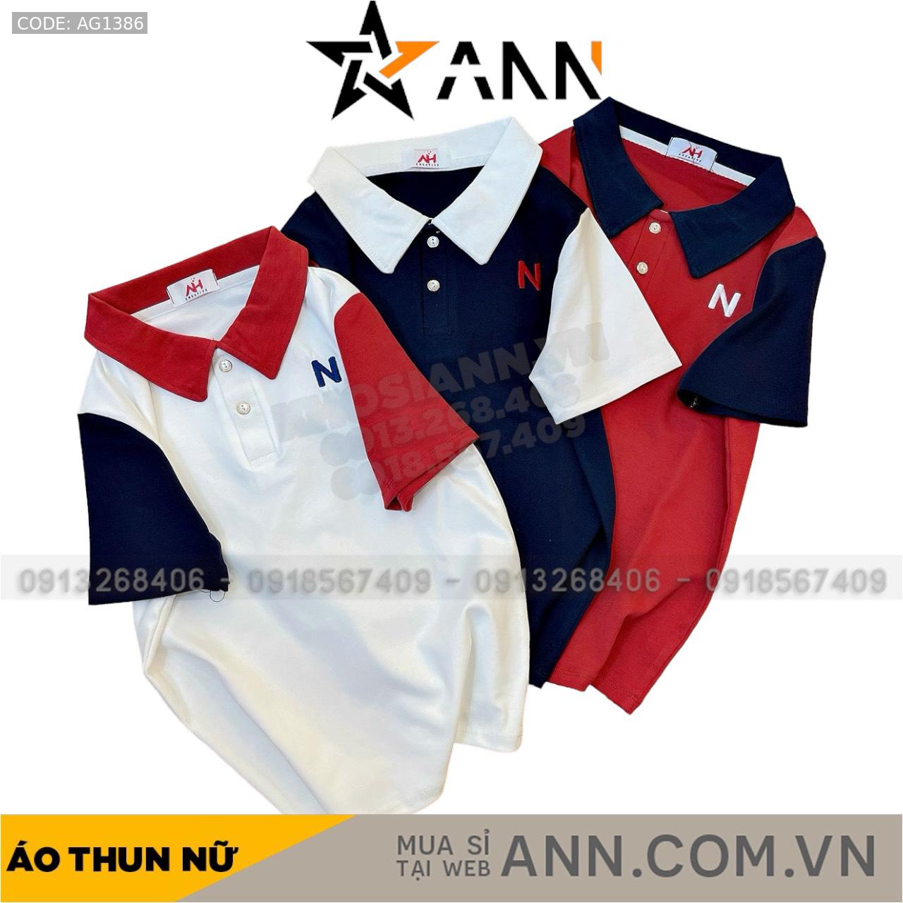Giá sỉ áo thun nữ Cổ Bẻ thuê chữ N Baby Tee ôm body từ 35kg - 55kg