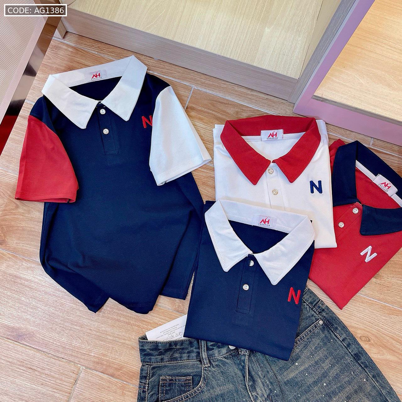 Giá sỉ áo thun nữ Cổ Bẻ thuê chữ N Baby Tee ôm body từ 35kg - 55kg