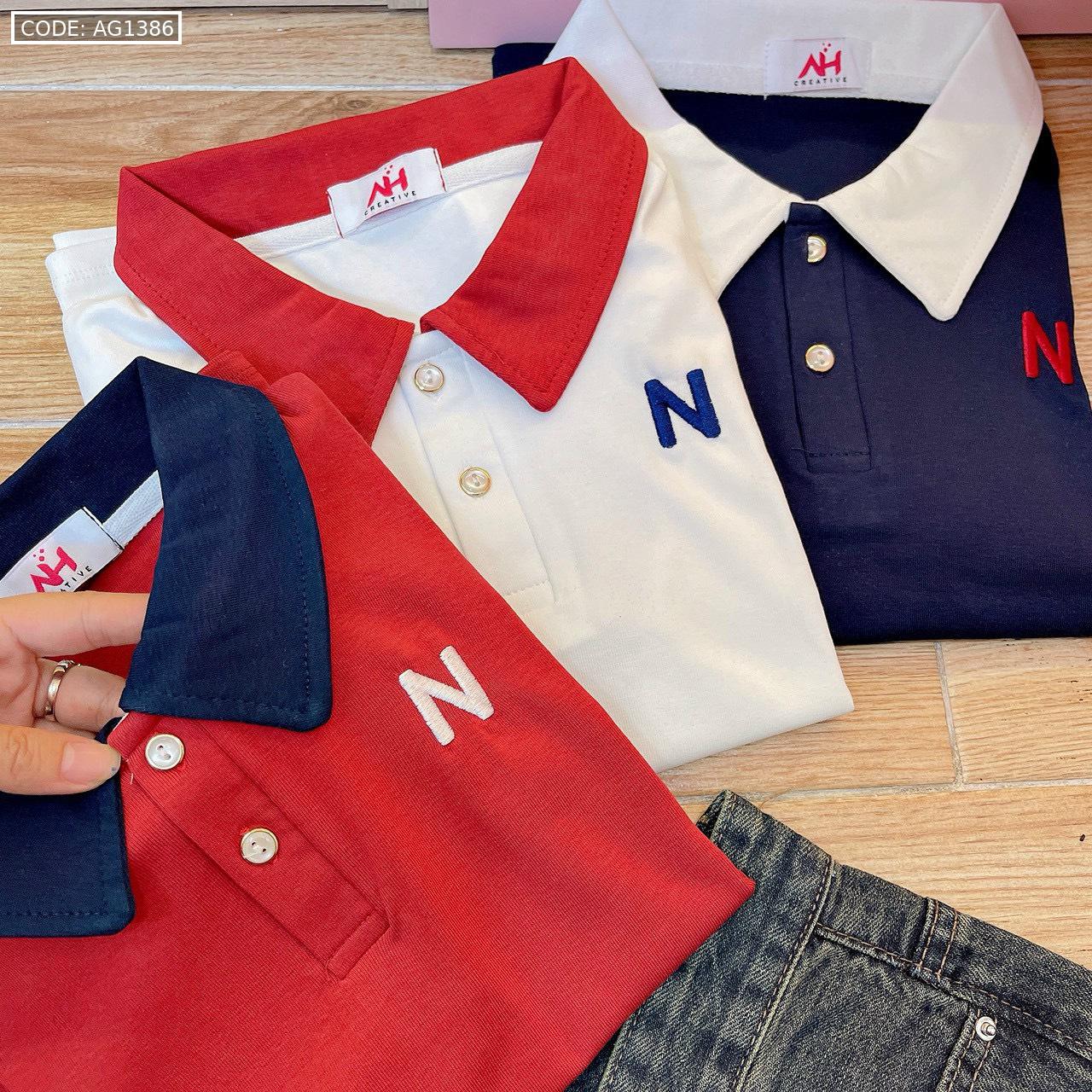 Giá sỉ áo thun nữ Cổ Bẻ thuê chữ N Baby Tee ôm body từ 35kg - 55kg