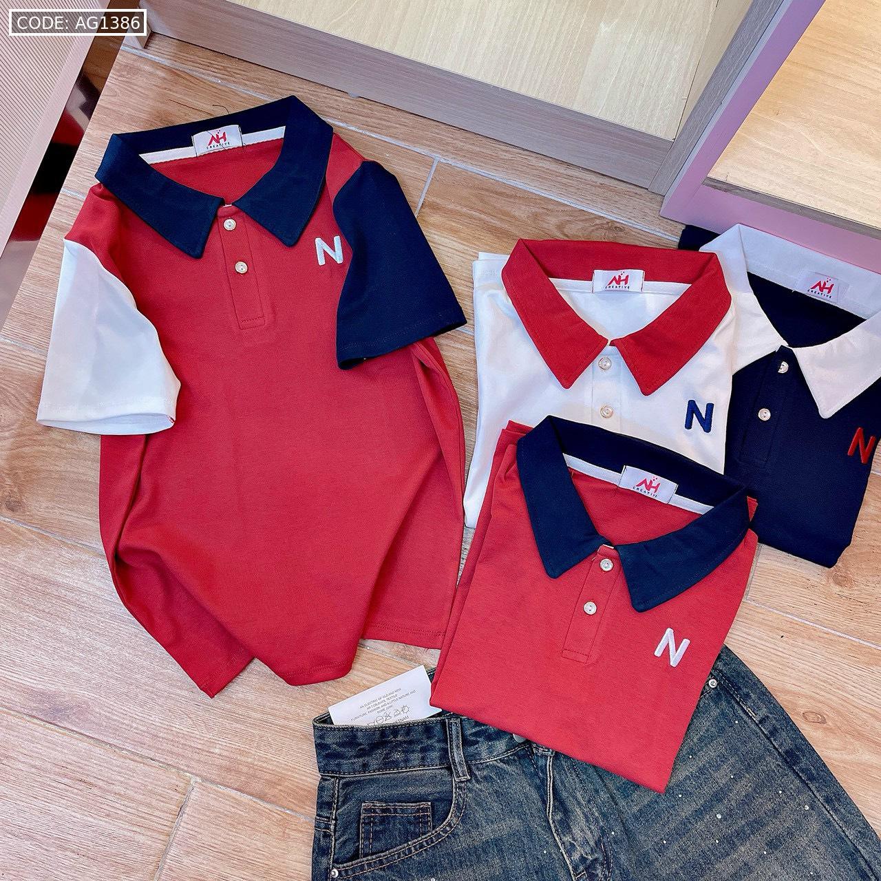 Giá sỉ áo thun nữ Cổ Bẻ thuê chữ N Baby Tee ôm body từ 35kg - 55kg