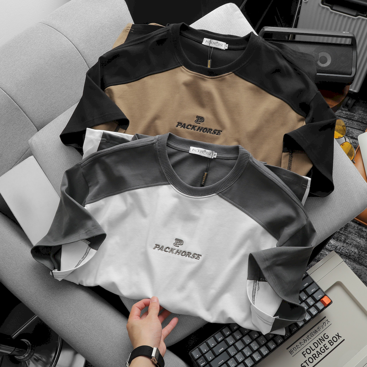 24093_z5363825482336-9526fada52e1ee174e8d8a2aca6902d5_20240420025041-2.png Áo Thun Nam Cổ Tròn Oversize Tay Phối Màu Thêu Chữ PackHorse - AB512