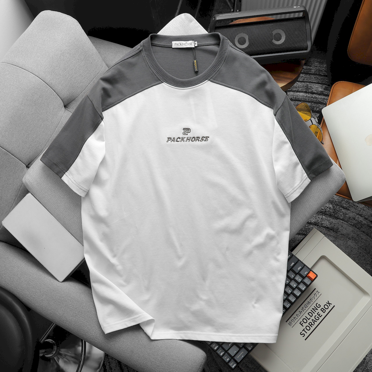 24093_z5363825534399-7cb71187967f45dd587dba638d4ff15a_20240420025047-3.png Áo Thun Nam Cổ Tròn Oversize Tay Phối Màu Thêu Chữ PackHorse - AB512