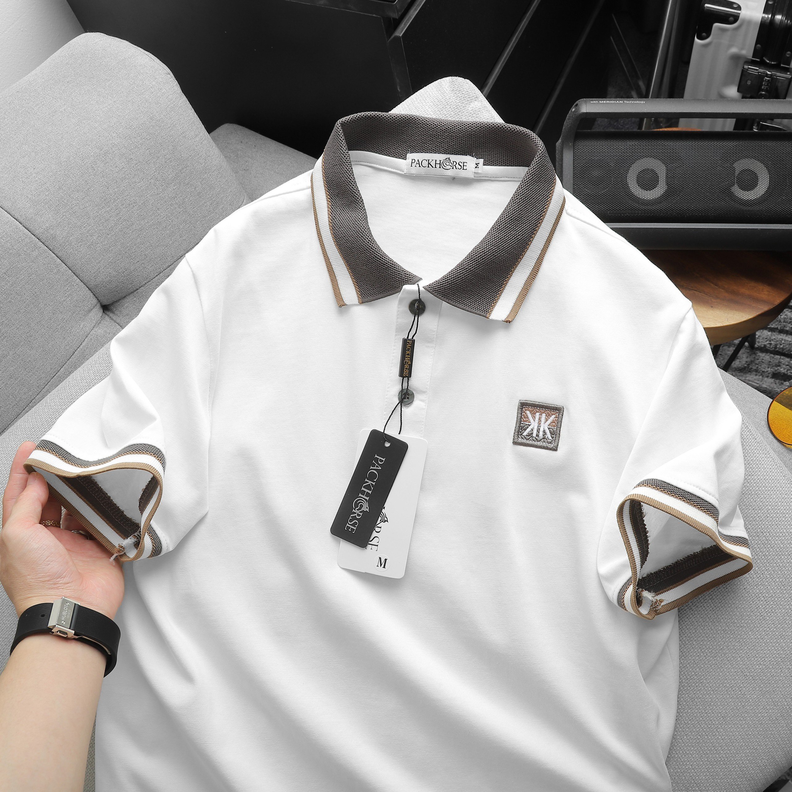 24098_z5371346451773-becc0e1c97e3e3d961a2e527c858a57d_20240422045659-2.jpg Áo Thun Nam Cổ Bẻ Pack Horse Thêu Nổi Logo Chữ KK (Có size 3x) - CS225