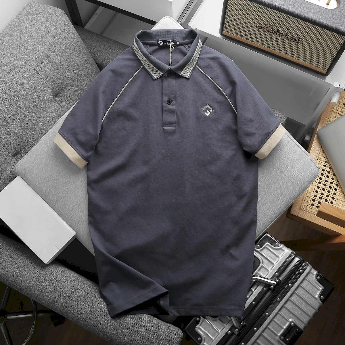 Áo Thun Nam Cổ Bẻ Thêu Nổi Logo Rubik (Có size 3x)