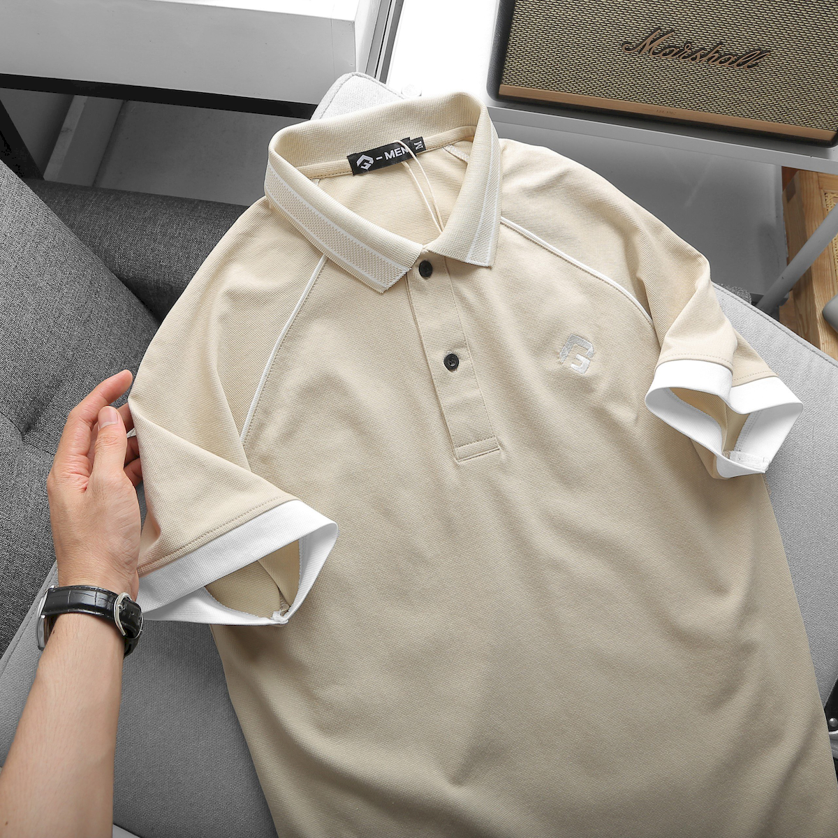 Áo Thun Nam Cổ Bẻ Thêu Nổi Logo Rubik (Có size 3x)