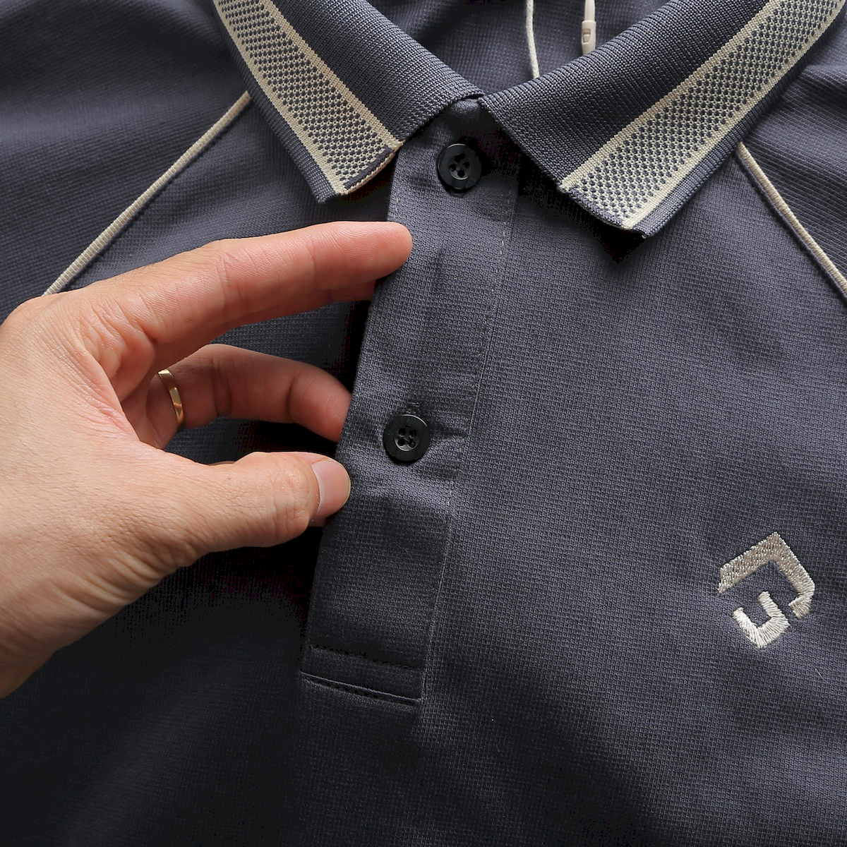 Áo Thun Nam Cổ Bẻ Thêu Nổi Logo Rubik (Có size 3x)