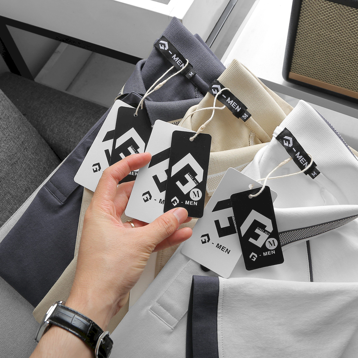 Áo Thun Nam Cổ Bẻ Thêu Nổi Logo Rubik (Có size 3x)