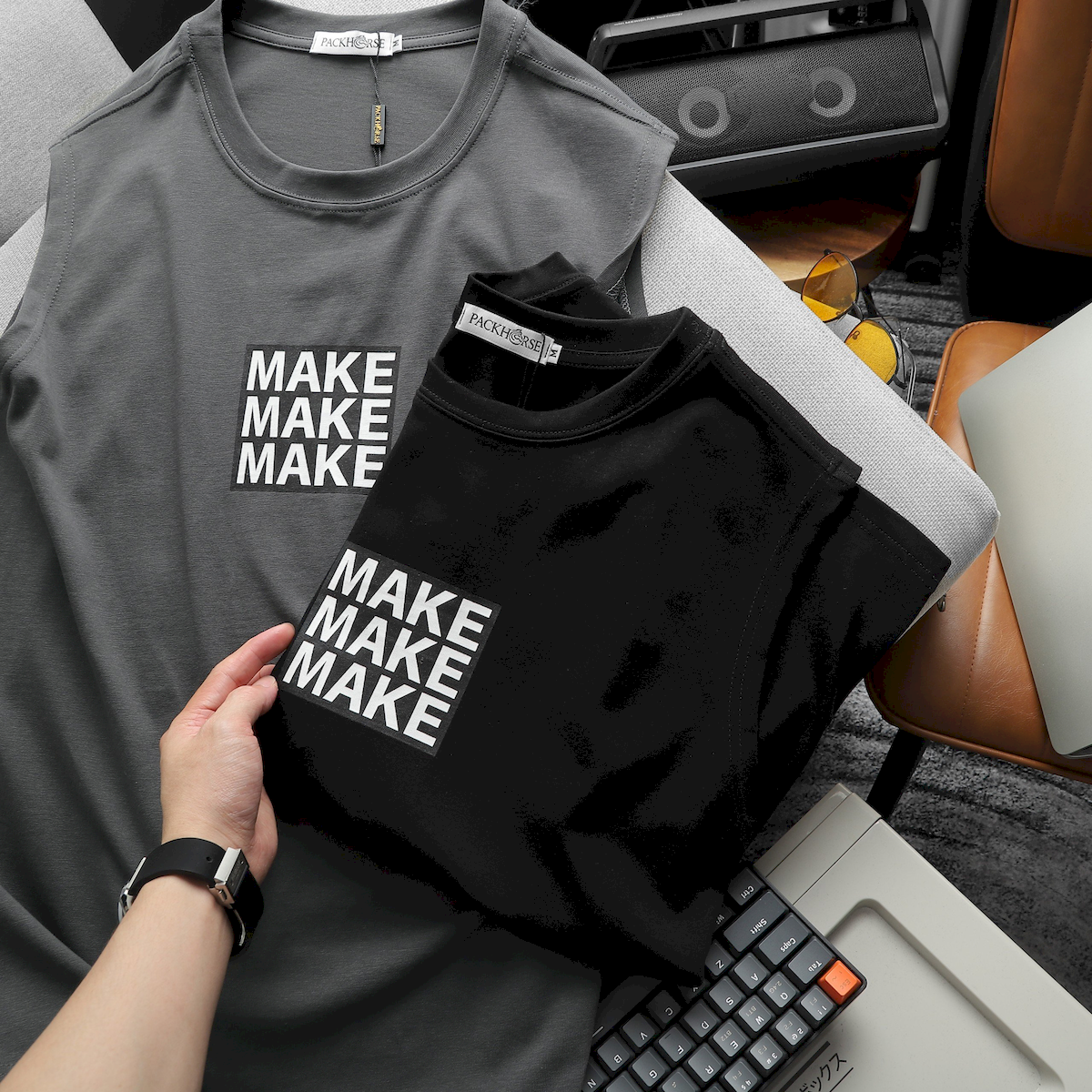 24249_z5425926000457-1fb800b38963b62ae82278afe5ffd28d_20240510184755-2.png Áo Thun Ba Lỗ Nam Pack Horse In Chữ MAKE - AB517
