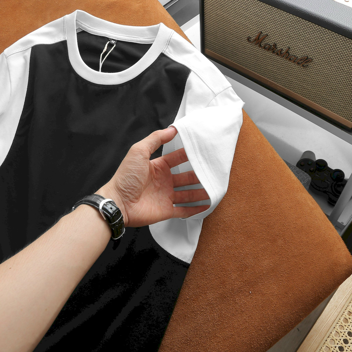 24337_z5463802946609-1d6fc614b2440f2f7ac7a61ea0280a12_20240522102738-2.png Áo Thun Nam Cổ Tròn Tay Phối Màu (Có Size 3x) - AB518