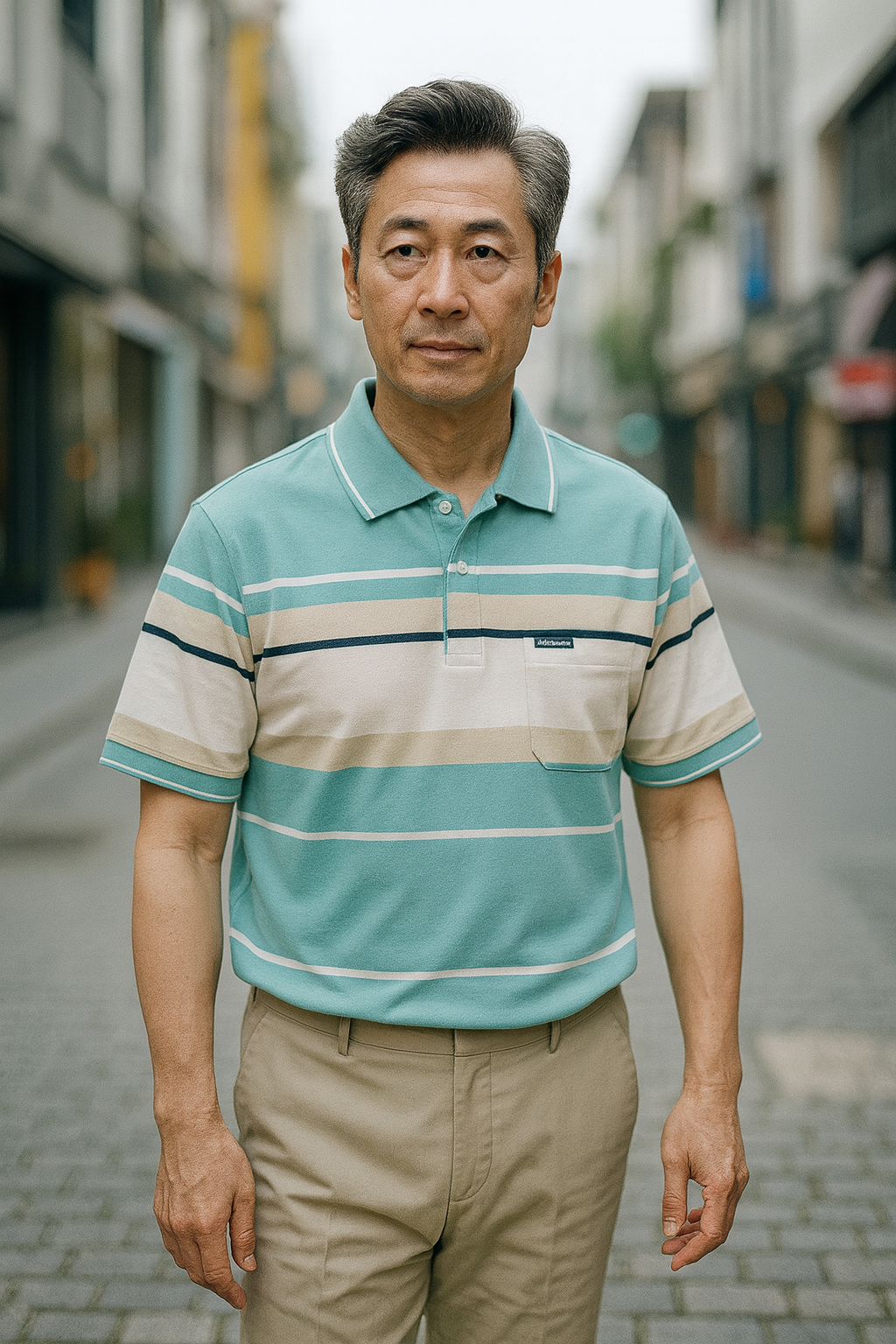 Áo Thun Sọc Nam Trung Niên Cổ Bẻ Có Túi Thun Cotton Cao Cấp (Có size 3x)