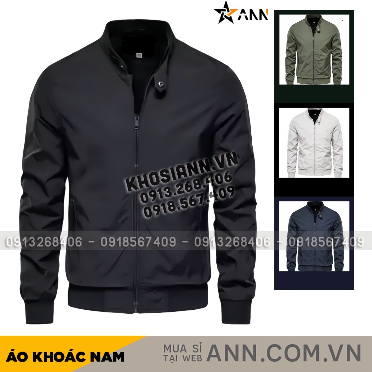 24455_ak092_20240603230754-5.png Áo Khoác Dù Nam Hai Lớp Trơn Cổ Đứng Tay Bo - AK092