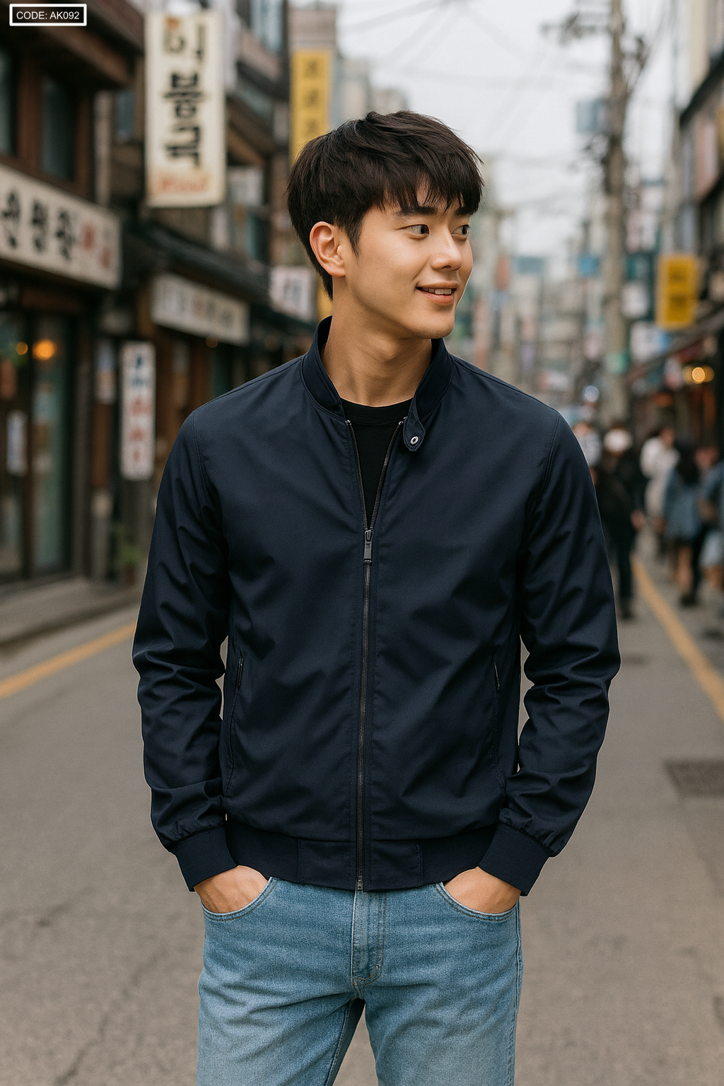 Áo Khoác Dù Nam Hai Lớp Trơn Cổ Đứng Tay Bo Áo Khoác Dù Nam Hai Lớp Trơn Cổ Đứng Tay Bo