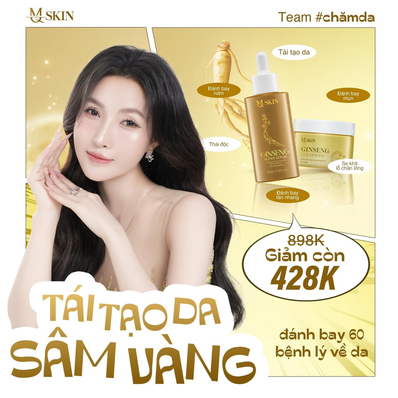 Combo Tái Tạo Sâm Vàng MQ Skin Combo Tái Tạo Sâm Vàng MQ Skin