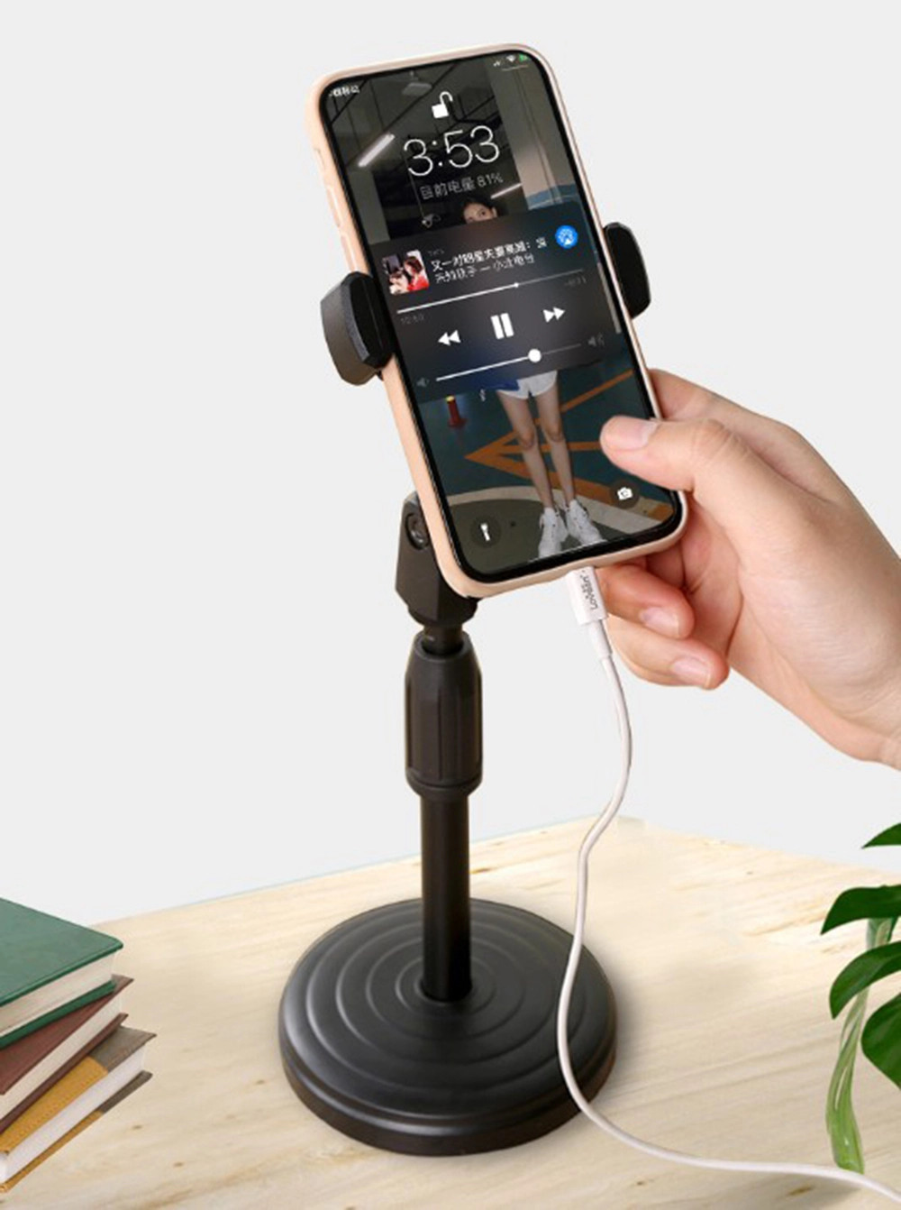 24562_z5546312912411-af887d7f66d68b9b8f05fd5caef6d598_20240617151128-1.jpg Combo 3 Giá Đỡ Điện Thoại Để Bàn - Kẹp Điện Thoại Livestream Quay Video 2 Tầng - Giá Màu Đen Đế Tròn Xoay 360 Độ 29.5xcm - KEPDT01