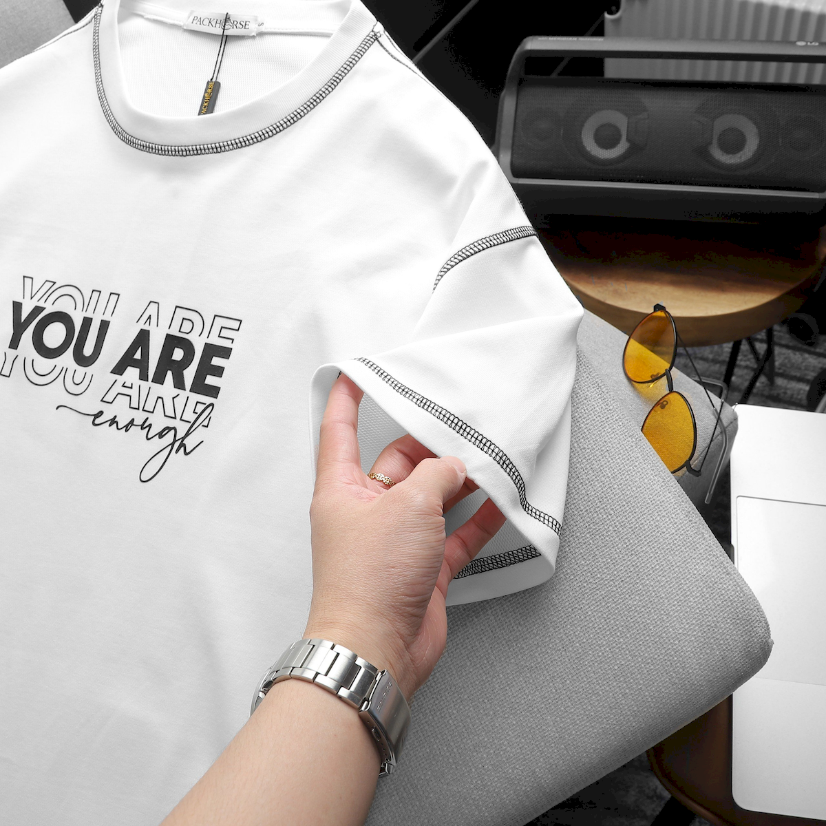 24564_z5546533441037-6bf371f39e21bd39b728567ed089971f_20240617160159-2.png Áo Thun Nam Cổ Tròn Pack Horse In Chữ You Are Enough - AB519