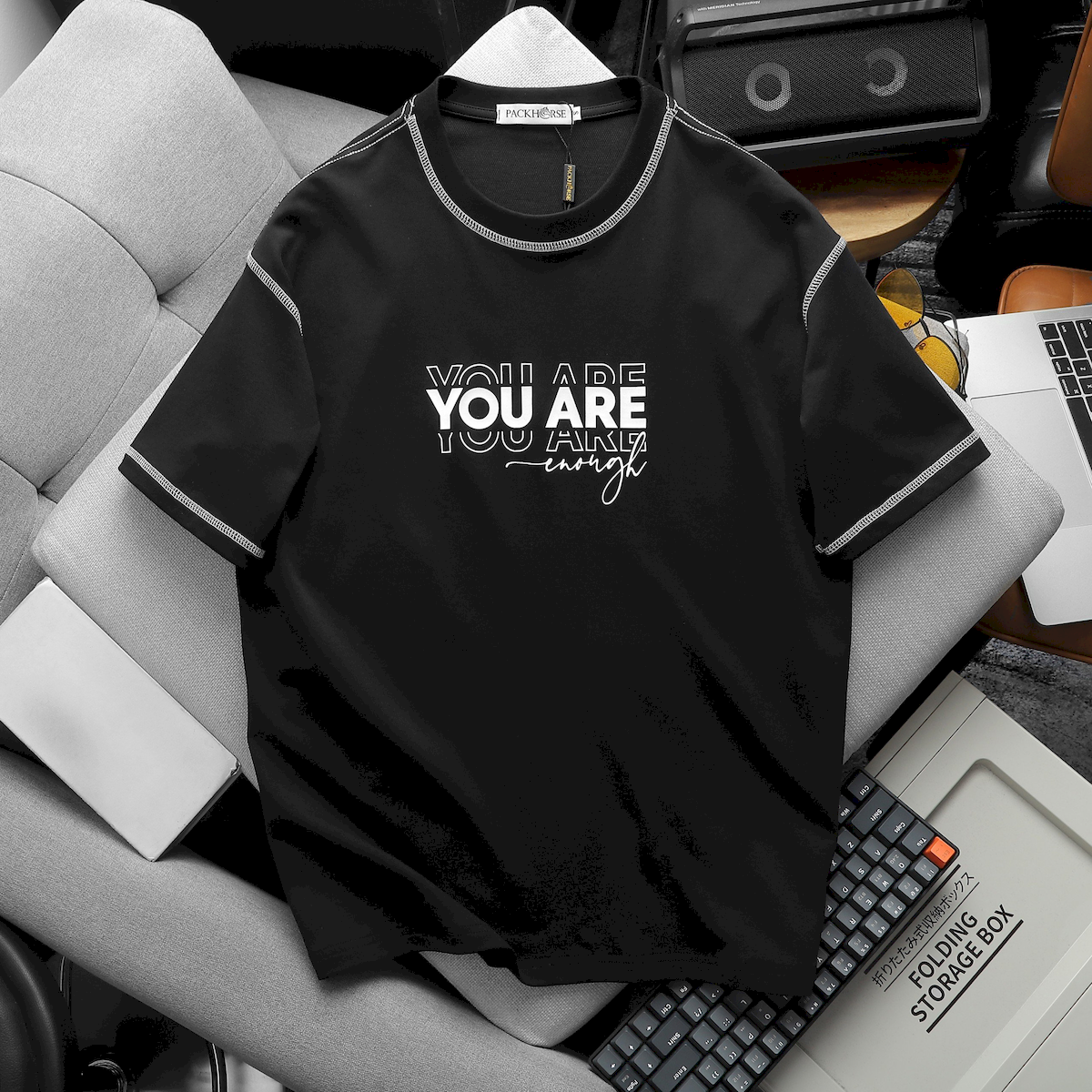 24564_z5546533456206-f40a2d001c1361868f308a5f26889ee0_20240617160200-2.png Áo Thun Nam Cổ Tròn Pack Horse In Chữ You Are Enough - AB519